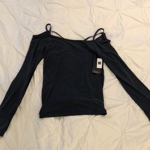 Navy Off the Shoulder/ Open Back Top NWT